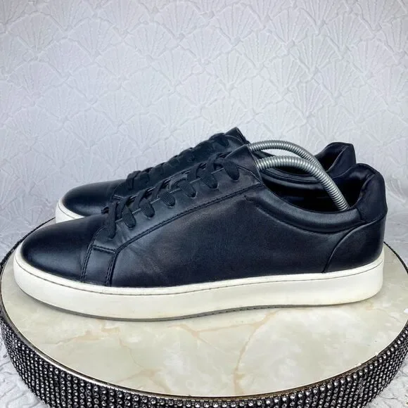Nordstrom Rack Shoes Mens Sz 11 Black Ortholite Leather Comfort Casual Sneakers - Picture 6 of 13
